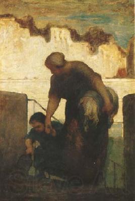 Honore  Daumier The Washerwoman (mk09) Norge oil painting art